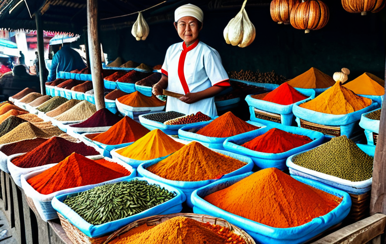 아시아 향신료 블렌드의 독창성과 특징 - **

"A professional chef in a modern kitchen, fully clothed in a clean chef's uniform, preparing a c...