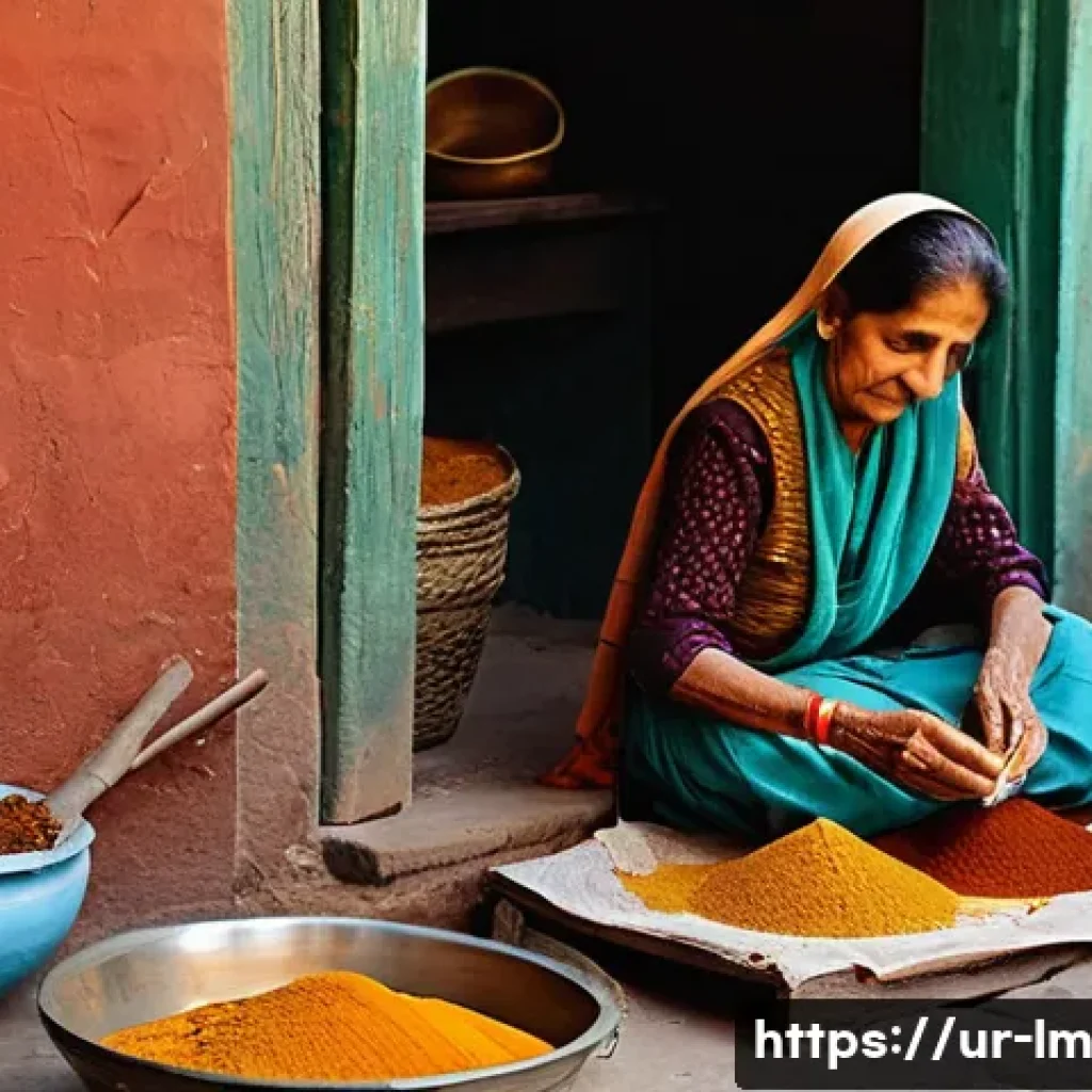 각국의 향신료 블렌드와 음식 문화 - **Prompt 1: The Soul of the Spice Bazaar and Home Grinding**
    "A vibrant and bustling scene of an...